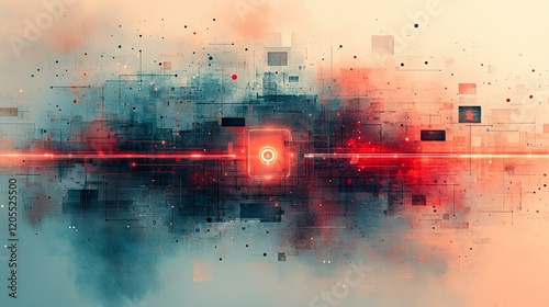 An abstract representation of encrypted data flowing securely between two devices, with symmetric encryption key symbols at both ends. 438
