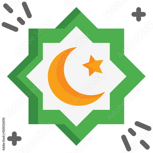  Islamic, Ornament Icon, Flat style icon vector illustration, Suitable for website, mobile app, print, presentation, infographic and any other project. photo