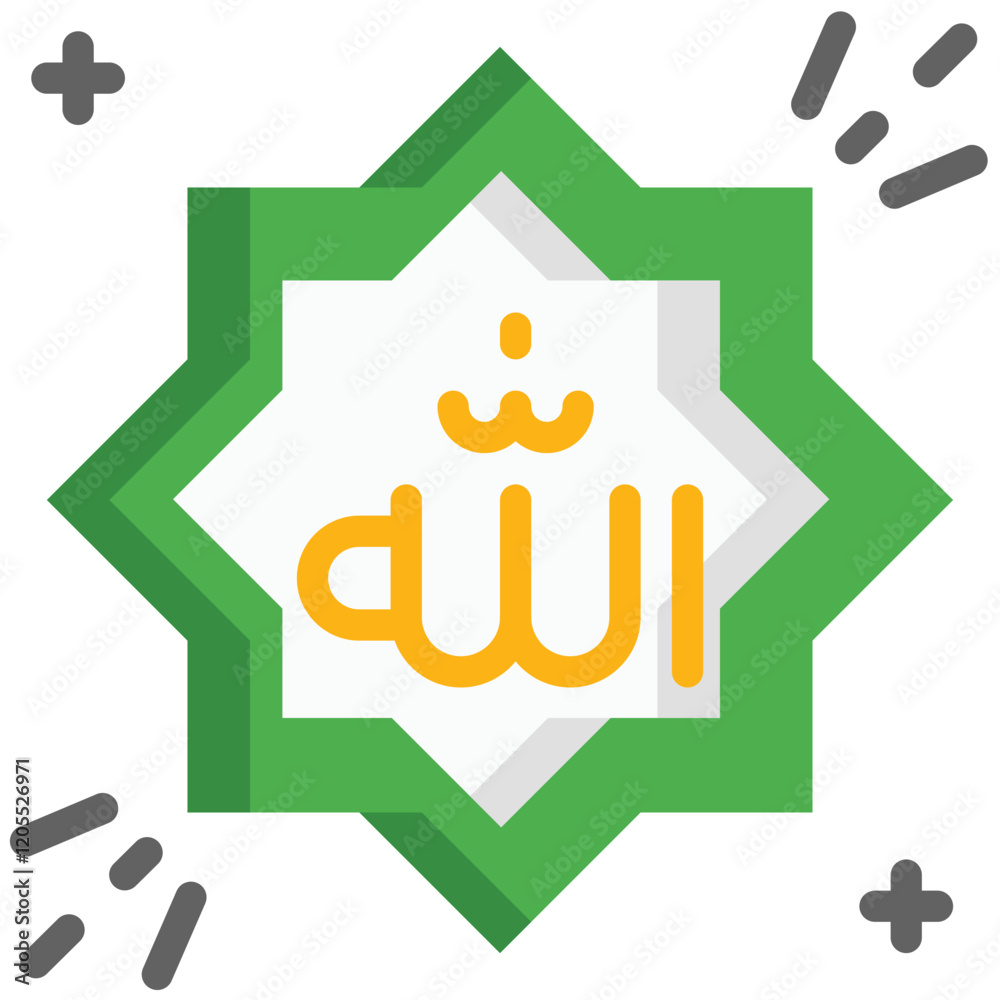 Allah Icon, Flat style icon vector illustration, Suitable for website, mobile app, print, presentation, infographic and any other project. Allah Icon, Flat style icon vector illustration, Suitable for website, mobile app, print, presentation, infographic and any other project.