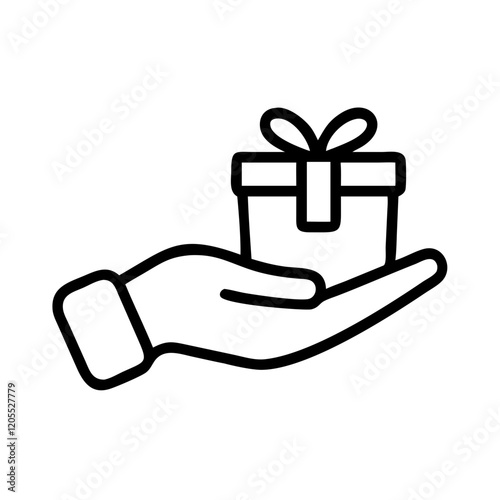 Hand holding a gift symbolizing generosity and giving