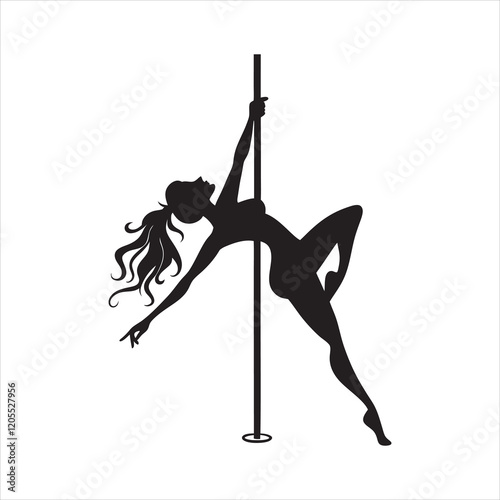 Pole Dancer Silhouette Design for Artwork
