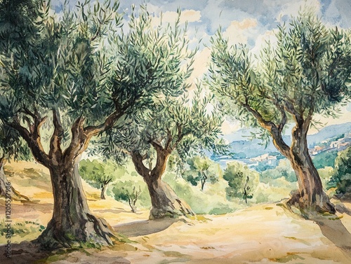  Olive Trees in a Scenic Natural Landscape