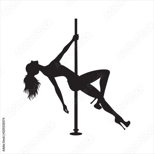 Pole Dancer Silhouette Design for Artwork
