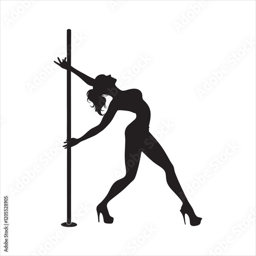 Pole Dancer Silhouette Design, Pole Dance vector illustration