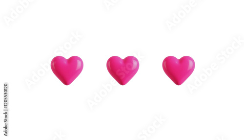 Mini pink hearts red hearts on isolated background. 