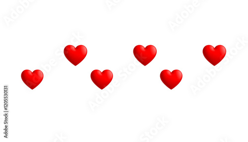 Mini pink hearts red hearts on isolated background. 