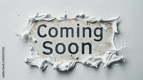 Coming Soon Text on a Wet Surface for Announcement Concepts