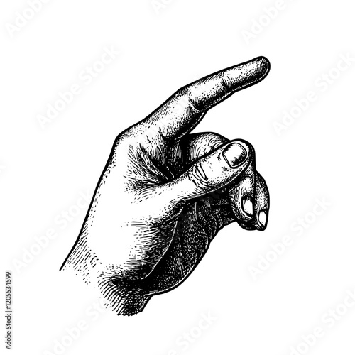 Imaginary hand gesture signaling elegance and communication in a minimalist artistic style