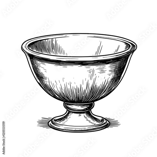 Ornate bowl showcasing elegant craftsmanship and vintage design in muted monochrome tones