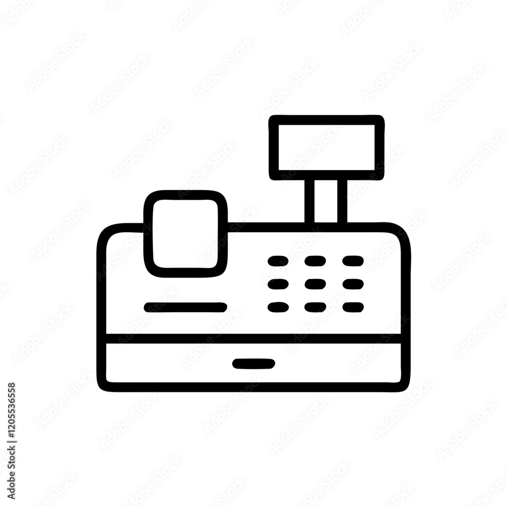 Cash register icon, minimalist style Cash register icon, minimalist style