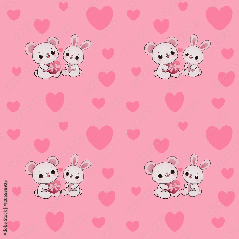 Obraz premium seamless pattern with hearts