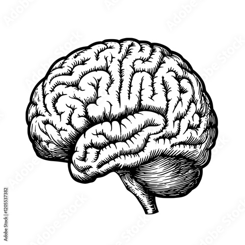 Exploring the intricate details of the human brain in an artistic representation showcasing intelligence and creativity