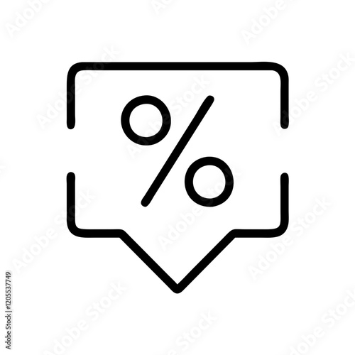 Percentage sign icon for discounts, minimalist style