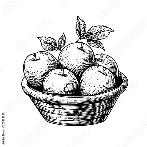 Freshly harvested apples nestled in a rustic wooden bowl, capturing nature's bounty in a simple and elegant display