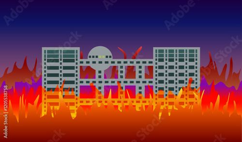 熱気あふれる放送局のベクターイラスト