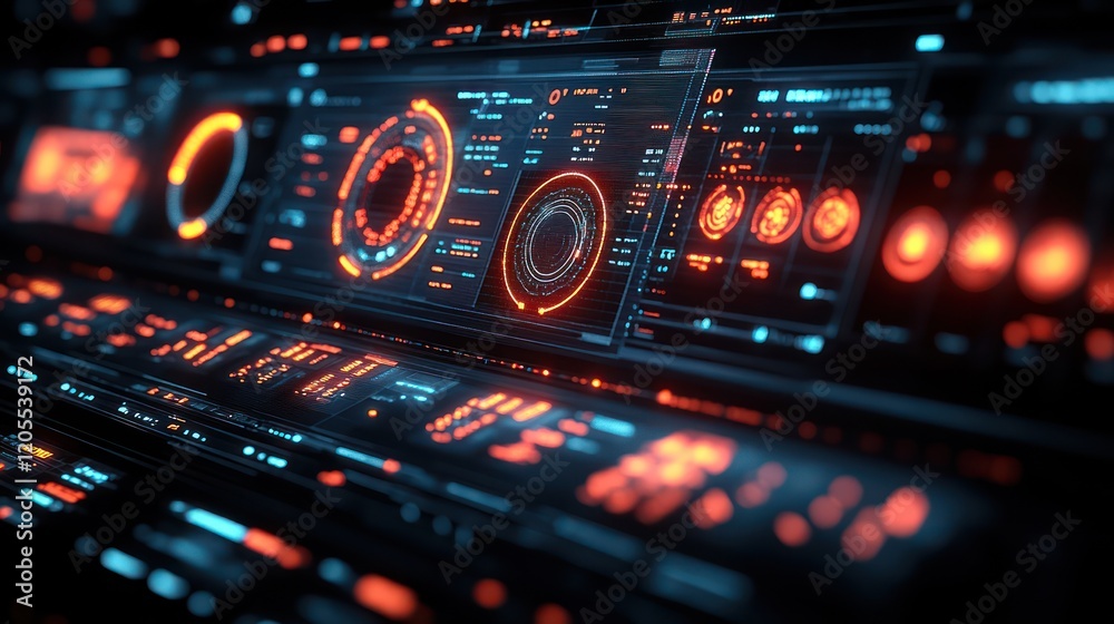 Obraz premium Futuristic Interface: A Glimpse into a Technological Marvel