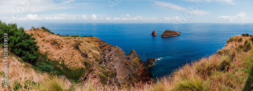 Landscapes at Graciosa Island, Azores travel destination, Portugal.
