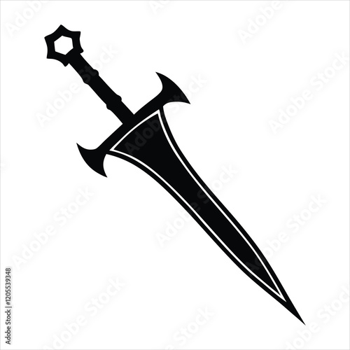 Stylish Weapon Silhouette Illustration for Crafts
