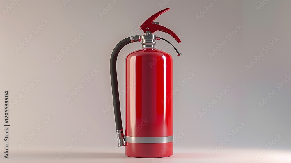 Fototapeta premium A red fire extinguisher on a white background.
