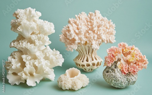 Stunning AI-Generated Coral Reef Decor- Pastel Ocean Sculptures photo