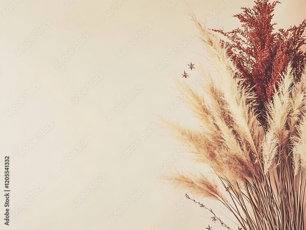 Obraz premium Dried Pampas Grass and Branches Decor