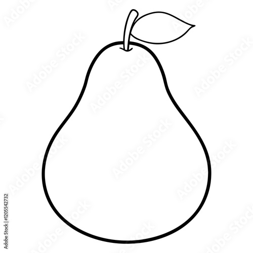 Pear line art art vector