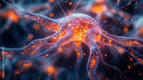 A visual of a robot using machine learning to learn new tasks, with data being input into its neural network. 317