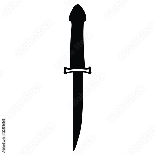 Intricate Weapon Silhouette for Graphic Design
