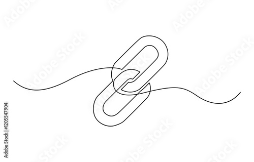 Linear background of chain. One continuous line drawing of a chain. Vector illustration. Chain icon in continuous line drawing style. Line art of chain icon.
