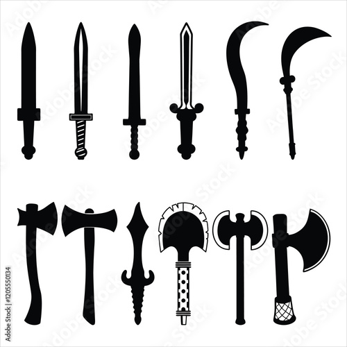 Intricate Sword Vector Illustration Design Bundle
