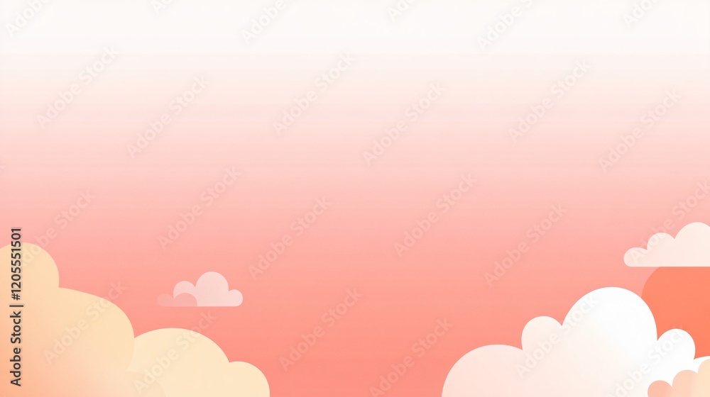 Fototapeta premium Pastel Pink Sunset Sky Background with Clouds