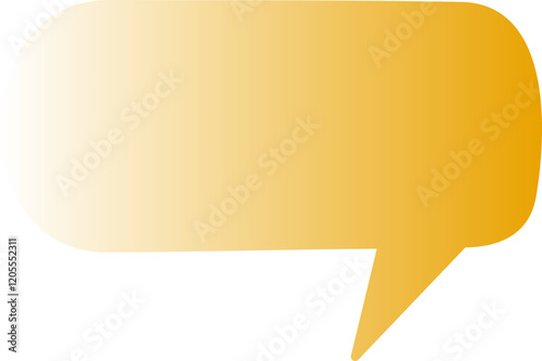 Speech bubbles with golden yellow gradient. The minimalistic design makes them ideal for modern infographics, presentations, or stock graphics representing communication, conversation, or messaging 