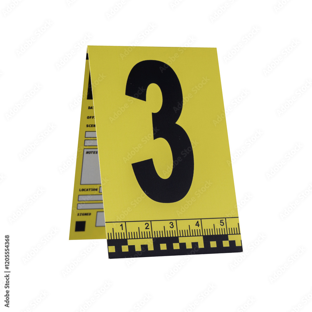 Marker of Crime Scene, Number 9 on transparent background.