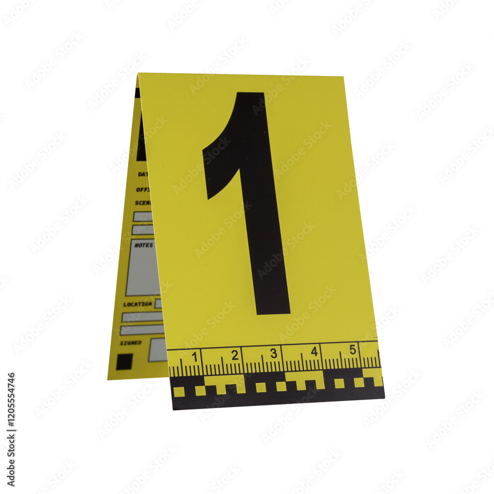 Marker of Crime Scene, Number 9 on transparent background.