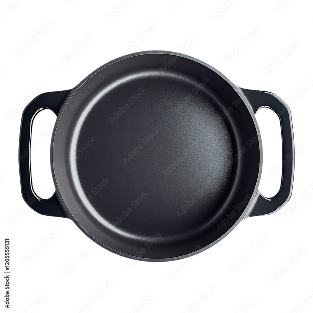Stewpot with non-stick coating top view isolated on transparent background. Stewpot with non-stick coating top view isolated on transparent background.