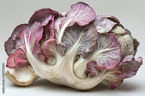 Radicchio head displays vibrant purple and white leaves photo