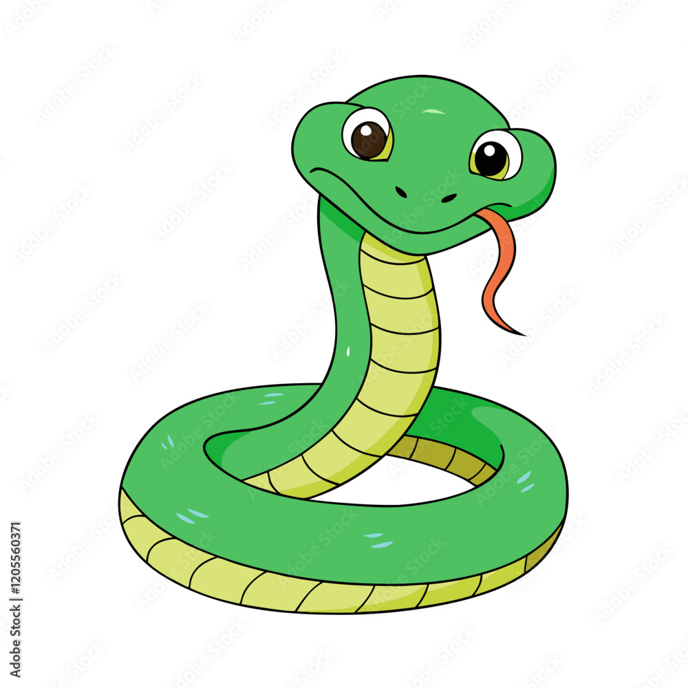 Fototapeta premium green snake vector illustration
