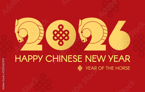 Happy Chinese New Year, year of the horse! Lunar new year card template. Chinese text means "horse".