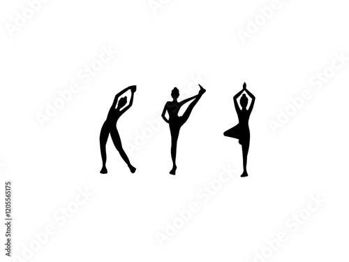  silhouette of a woman doing yoga exercise Yoga vector image Yoga poses.