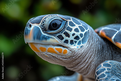 Closeup Portrait Of A Young Sea Turtle