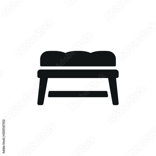 Ottoman chair sofa icon represents comfort and modern furniture design, perfect for home decor, interior styling, and living space illustrations.