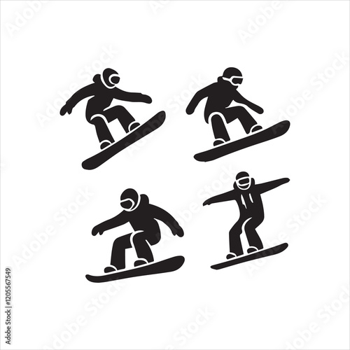 snowboard silhouette vector