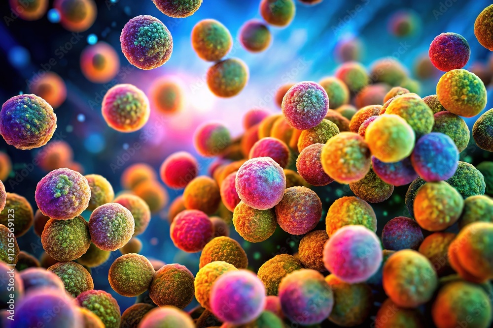 Fototapeta premium Streptococcus Pneumoniae Otitis Media Bacteria Micrograph