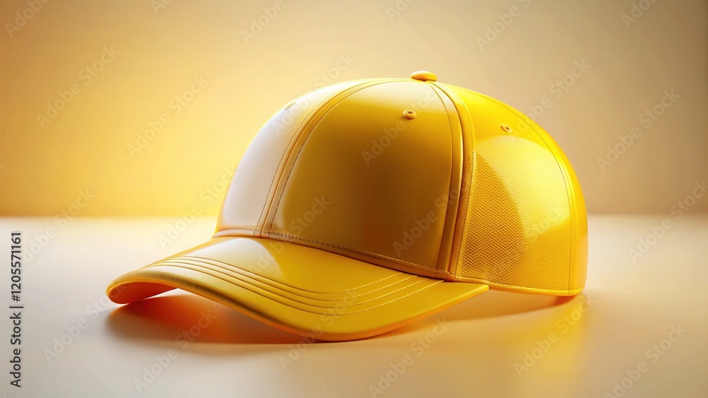 Fototapeta premium Yellow Cap Mockup - Realistic 3D Render