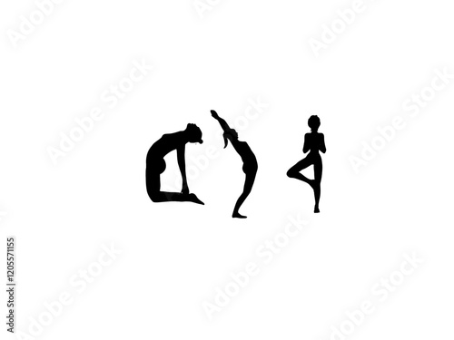  silhouette of a woman doing yoga exercise Yoga vector image Yoga poses.