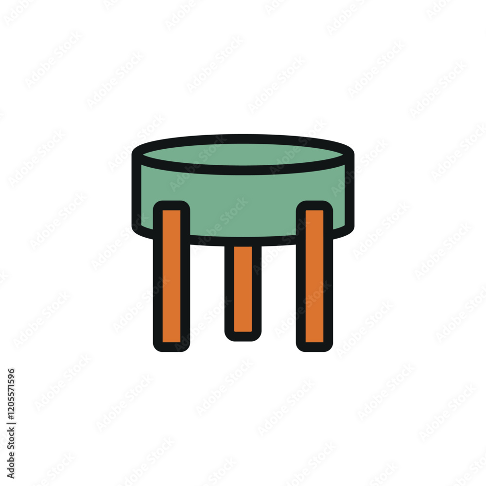 Ottoman chair sofa icon represents comfort and modern furniture design, perfect for home decor, interior styling, and living space illustrations. Ottoman chair sofa icon represents comfort and modern furniture design, perfect for home decor, interior styling, and living space illustrations.