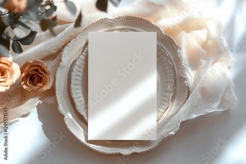 Invitation card 5x7 on plate