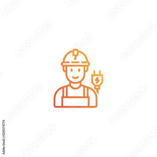 electrician icon on transparent background 
