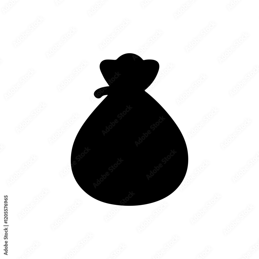 Black Money bag silhouette vector illustration on white background.
Black Money bag silhouette vector illustration on white background.