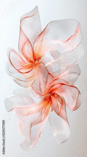 Peach Translucent Shapes Flowing with Orange Highlights